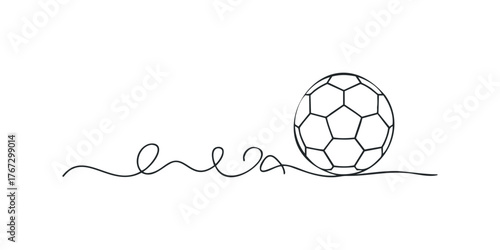 Simple Soccer Ball Line Drawing