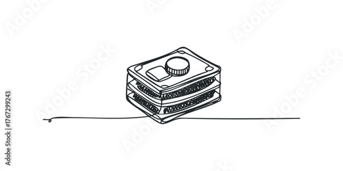 Stack of currency notes with knob