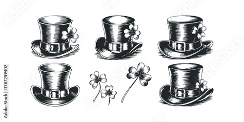 Collection of Lucky Clover Hats with Buckles