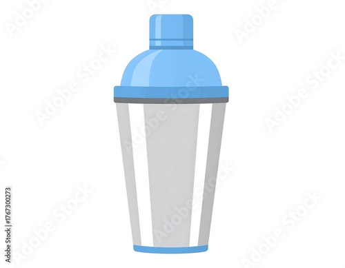 A stylized illustration of a cocktail shaker on a white background