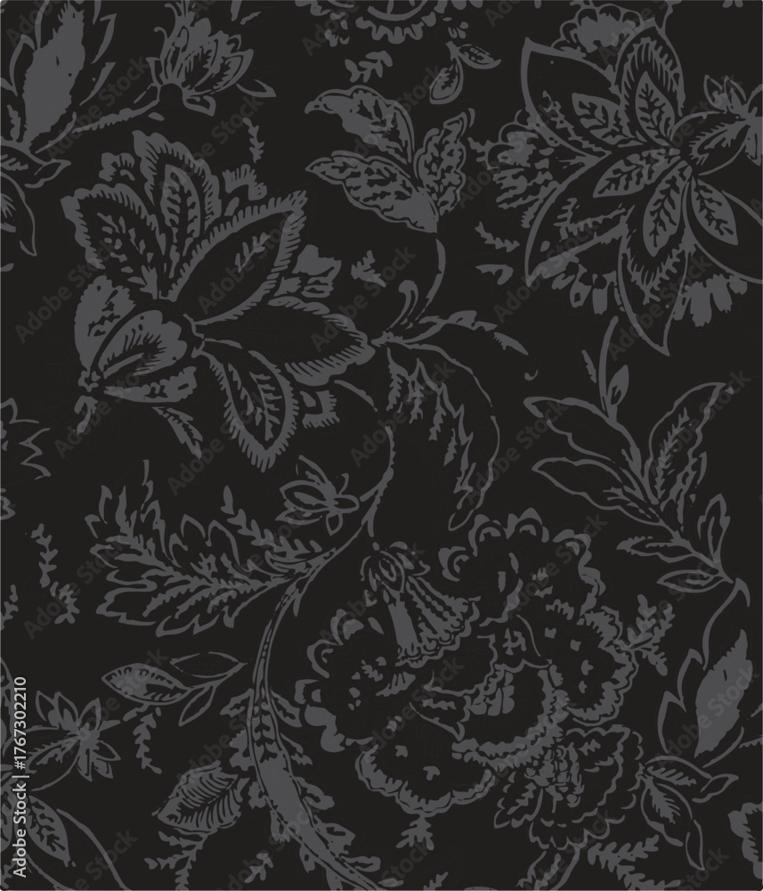 Fototapeta premium botanical floral, vector, seamless pattern , herbs and leaves ,big set, background with flowers