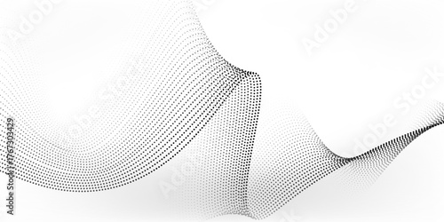 Flowing dots particles nice wave pattern halftone black gradient curve shape isolated modern nice soft illustrations wallpaper simple art