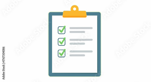 Clipboard with checklist and green checkmarks
