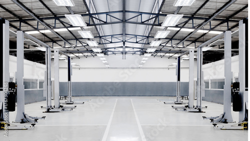 car repair center, Empty car repair center car garage ,mechanic service center , auto repair workshop