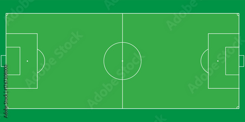 Football field. Football field lines style. Black field and stadium outline scheme on white background.
