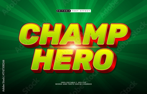 champ hero editable text effect for titles and promotion