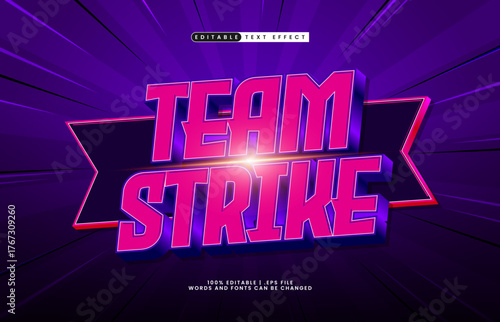 team strike editable text effect for titles and promotion