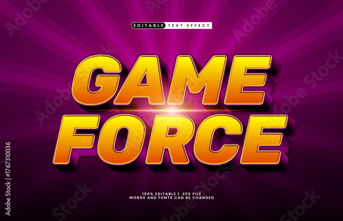 game force editable text effect for titles and promotion