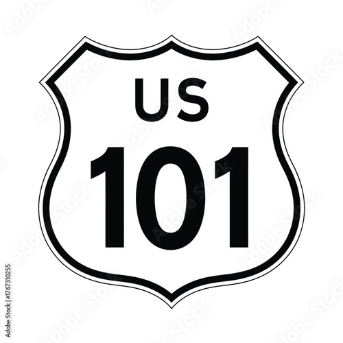Classic united states highway 101 road sign