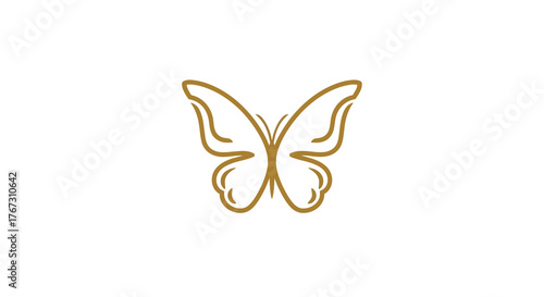 luxury butterfly monoline logo, ultra minimal soft elegant symmetry, feminine skincare brand identity concept