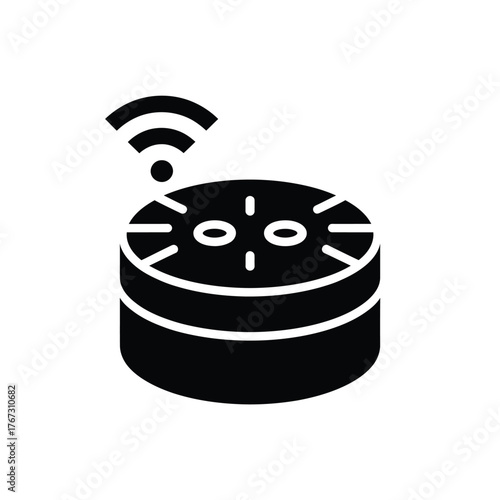 Smart speaker icon with wi fi signal