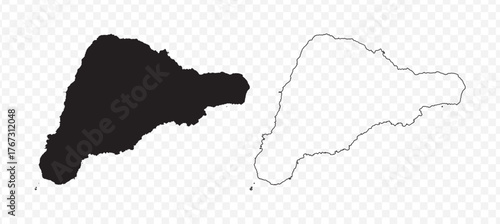 Foto Scribble sketch style vector illustration of the Rapa Nui (Easter Island) map ou