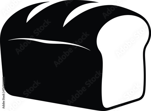 Simple black and white illustration of a loaf of bread