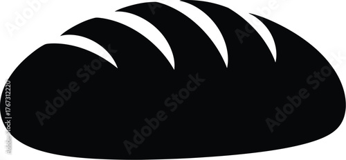 Black silhouette of a loaf of bread with scoring marks