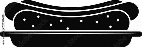 Stylized black and white illustration of a Hot Dog Illustration