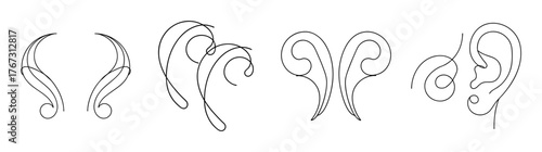 Diverse ear cuff designs fashionable jewelry sketches for styling and accessories