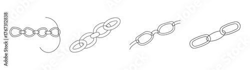 Delicate eyewear chains in sketchy outline style ideal for accessories fashion designs
