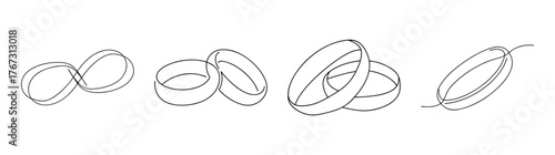 Delicate sketch of assorted rings and bracelets showing elegant jewelry designs