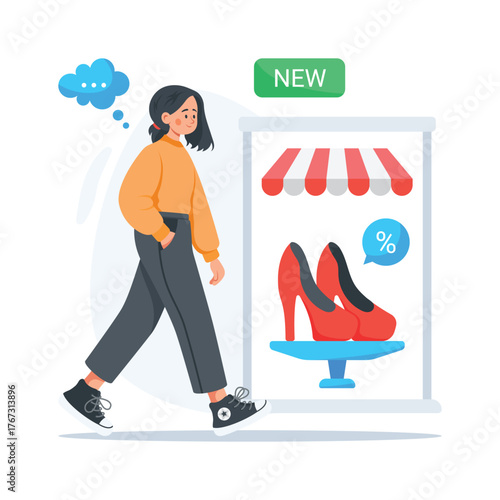 Take a look at this amazing illustration of online shopping, ecommerce, new arrivals