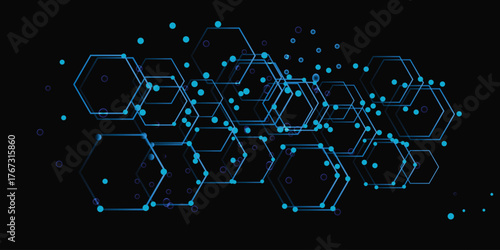 Abstract connected circle lines and points for network connection, social networking and global connecting