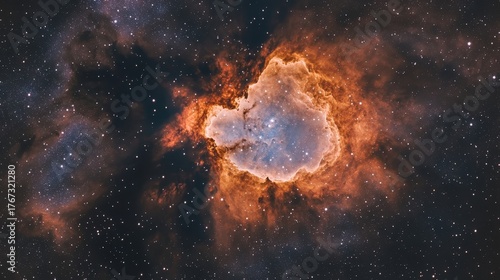 A Stunning View of a Colorful Nebula in the Universe with Stars and Cosmic Dust