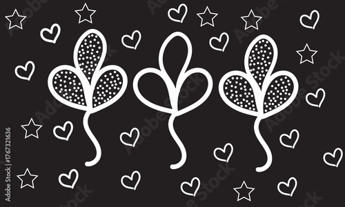 Whimsical Black Floral Celebration Design