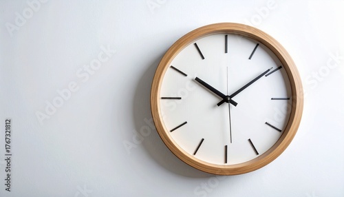 Wallpaper Mural Minimalist wall clock with wooden frame at 10:10:30. Torontodigital.ca