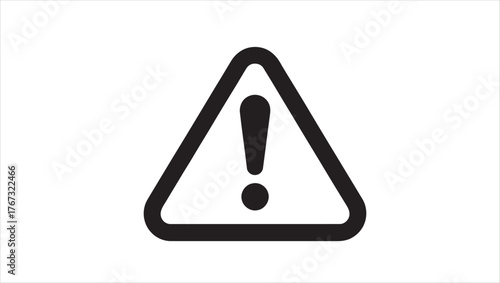 Abstract geometric warning sign with bold red and yellow elements and clean lines