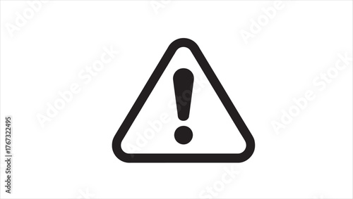 Red exclamation mark warning sign graphic for alerts and danger