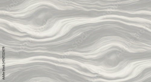 Abstract background of swirling light gray and white marblelike texture The pattern has wavelike forms