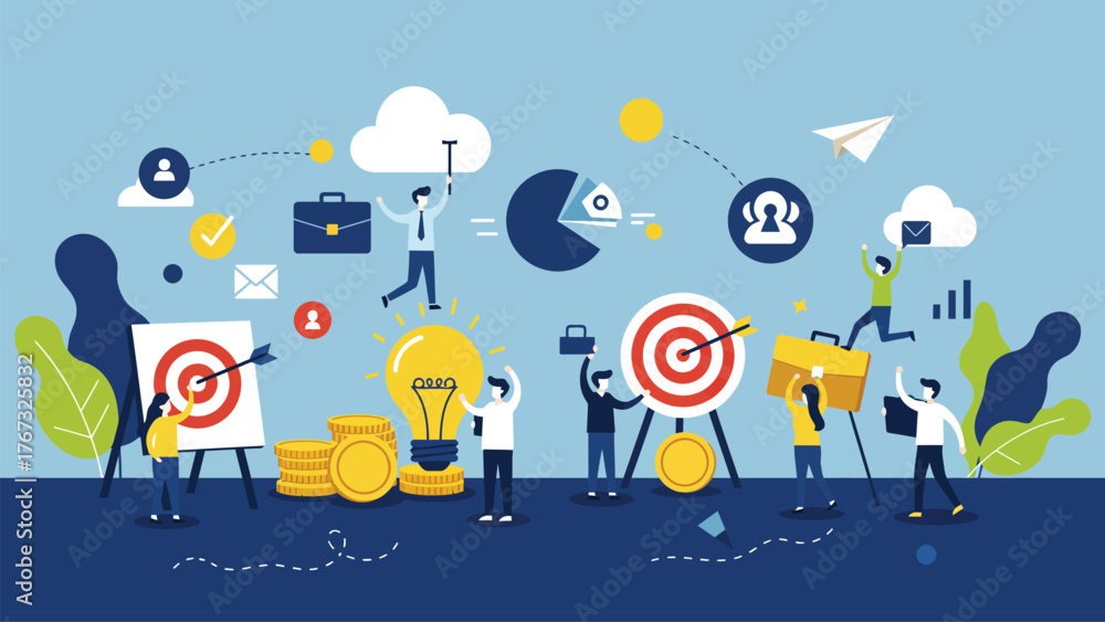 Obraz premium Business people working together to achieve common goals and success.