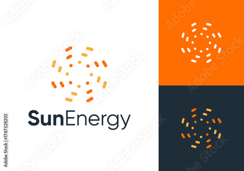 sun solar nature energy logo vector design concept