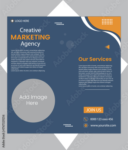 Digital Marketing Agency social media poster Vector Template