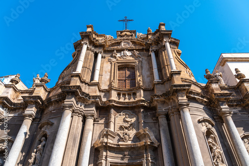 Historic Sant’Anna Church in Palermo, Italy with ornate baroque architecture