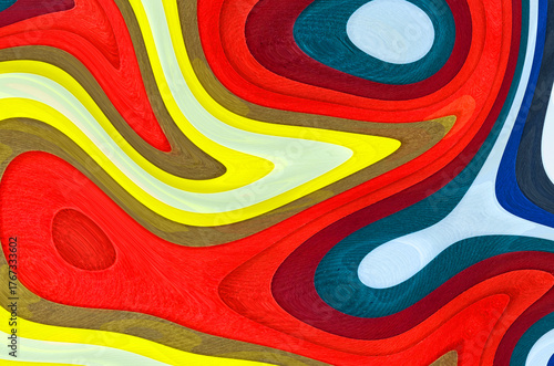 a digital abstract artwork featuring swirling, wavy patterns, smooth, flowing lines that create a sense of motion and depth. The style is modern and dynamic