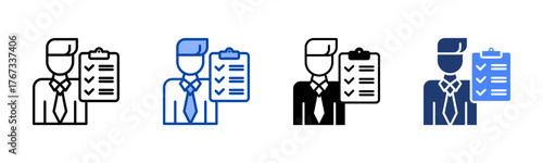 Accountability icon set multiple style collection
