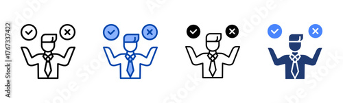 Decision Making icon set multiple style collection