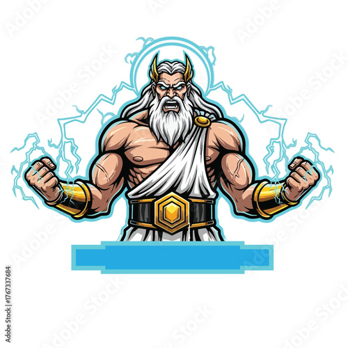 Zeus mascot logo vector.eps