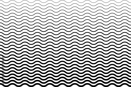 Stripe transition pattern with gradient fade from black to white with optical motion. Abstract vector background with parallel lines for kinetic energy effect