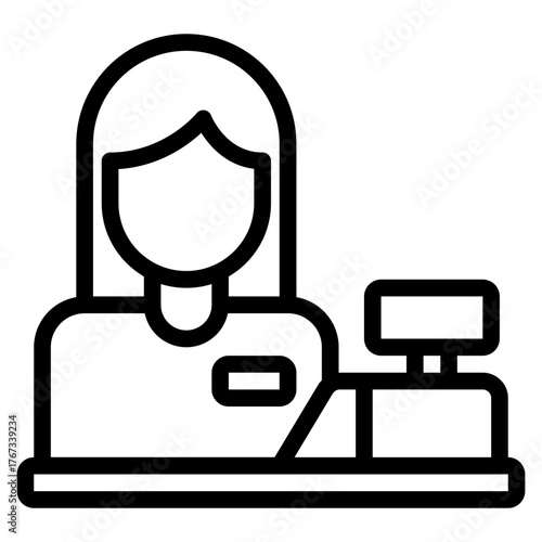 Cashier at Checkout Counter