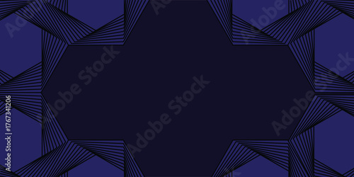 Abstract Dark Blue Hexagonal Fan Lines Pattern Background Vector
