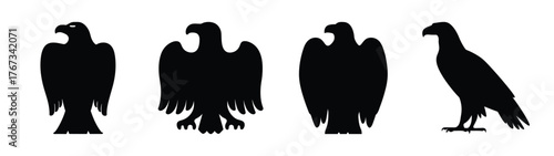 Four silhouette eagles regal majestic birds wild nature symbolism power flight grace