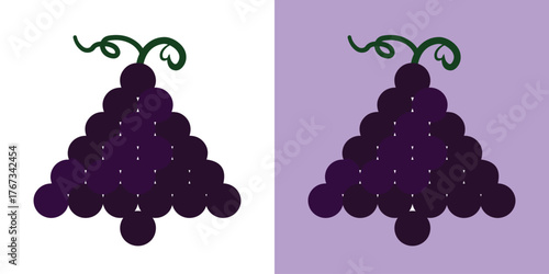 Deep Purple Grapes Cluster Logo Icon Vector