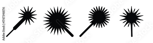 Four black silhouette sparklers ready to light up the night sky