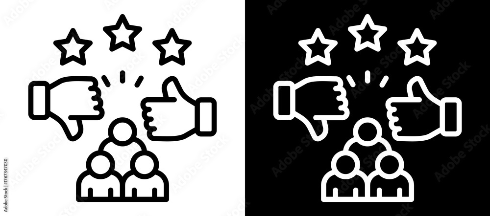 Fototapeta premium Customer Feedback Icon Set In Black And White Filled Style Collection