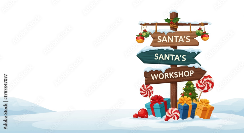 Naklejka premium Workshop Signpost Scene Vector