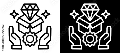 Value Proposition Icon Set In Black And White Filled Style Collection