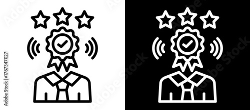 Brand Awareness Icon Set In Black And White Filled Style Collection