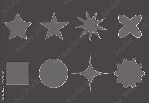 Glass geometric shapes set vector.