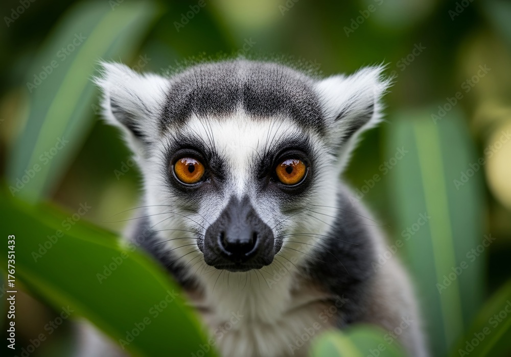 Obraz premium Captivating Lemur Portrait An Animal in Natural Habitat